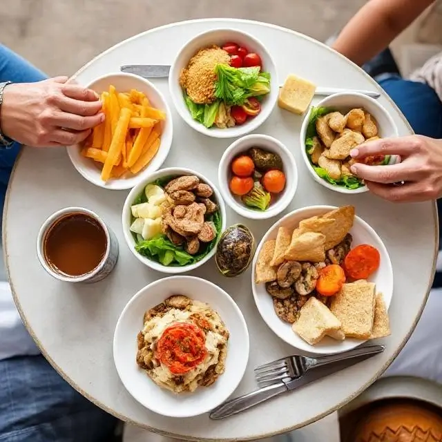 A complete lunch set for two people