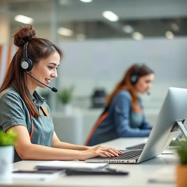 Our friendly customer service team at work