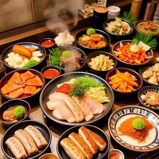 An abundant spread of delicious Japanese food on special offer