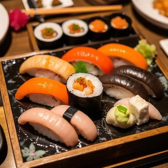 The exquisitely prepared 'Ocean's Jewel Box' sushi set